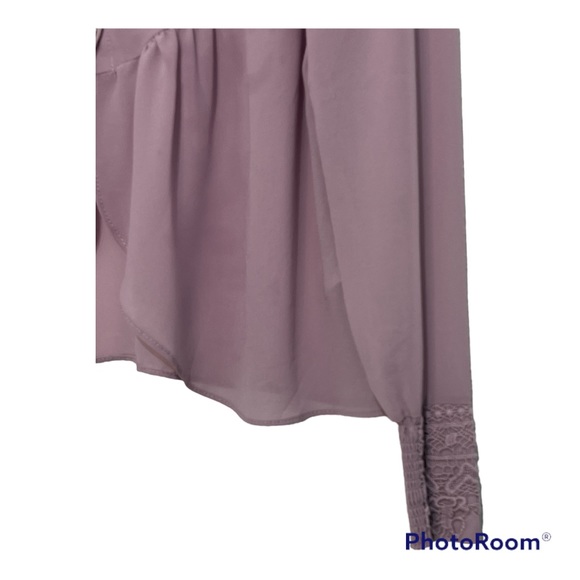 Sheer Lavender button up blouse - Picture 3 of 3